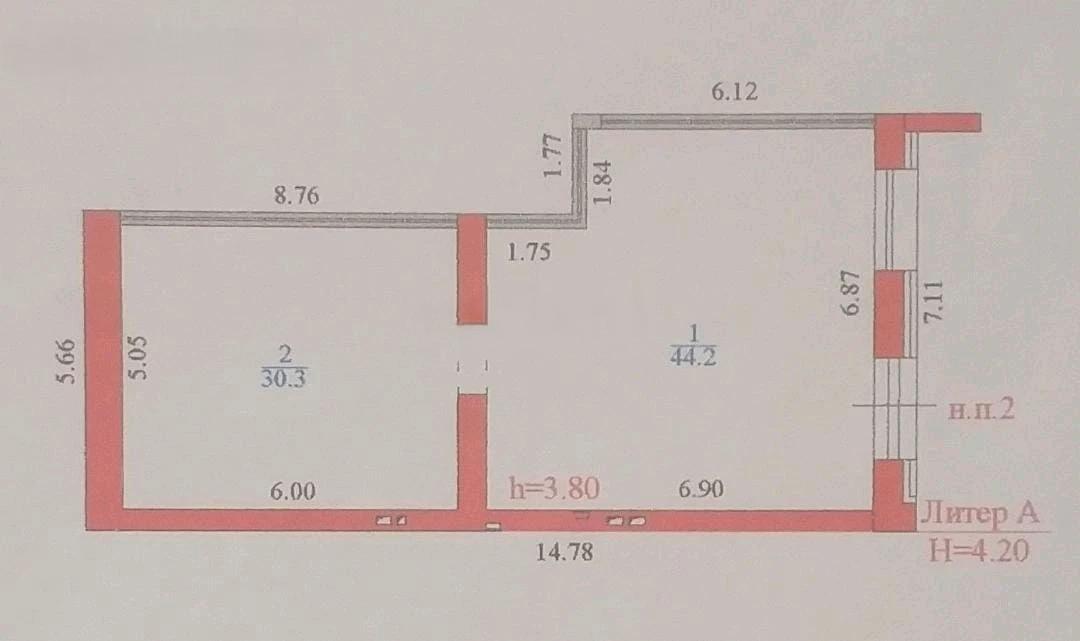 Коммерческое помещение 75.0 м², Астана