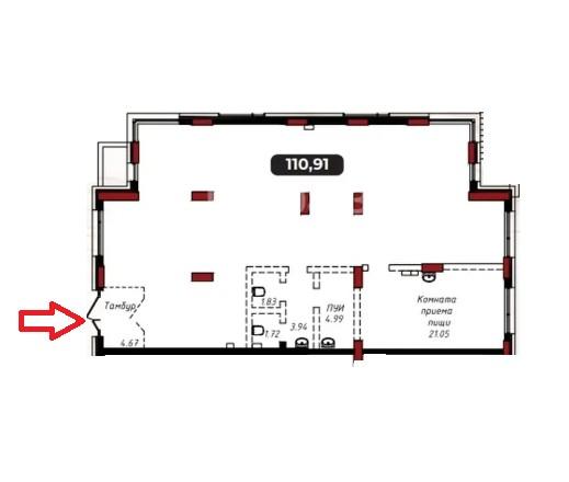Коммерческое помещение 110.91 м², Астана