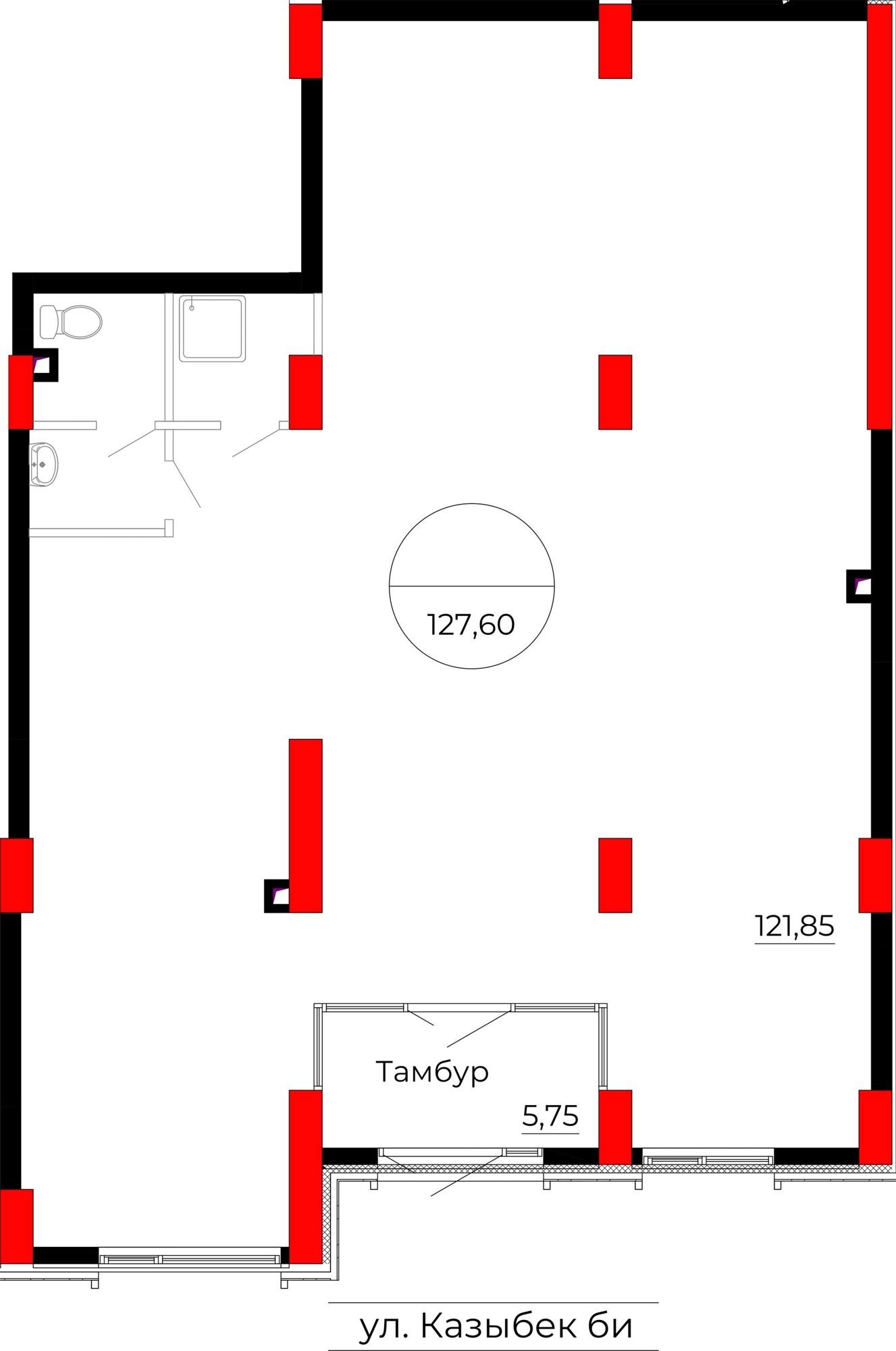 Коммерческое помещение 127.8 м², Астана
