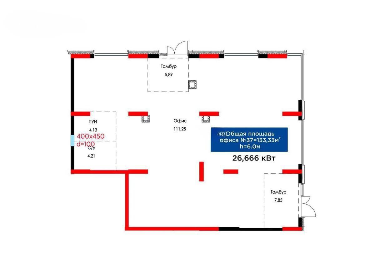Коммерческое помещение 133.33 м², Астана