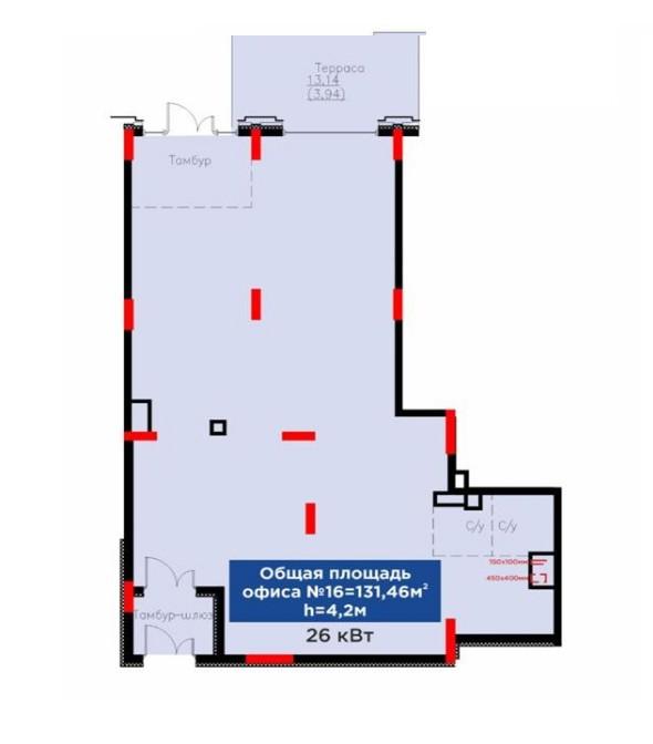 Коммерческое помещение 131.46 м², Астана