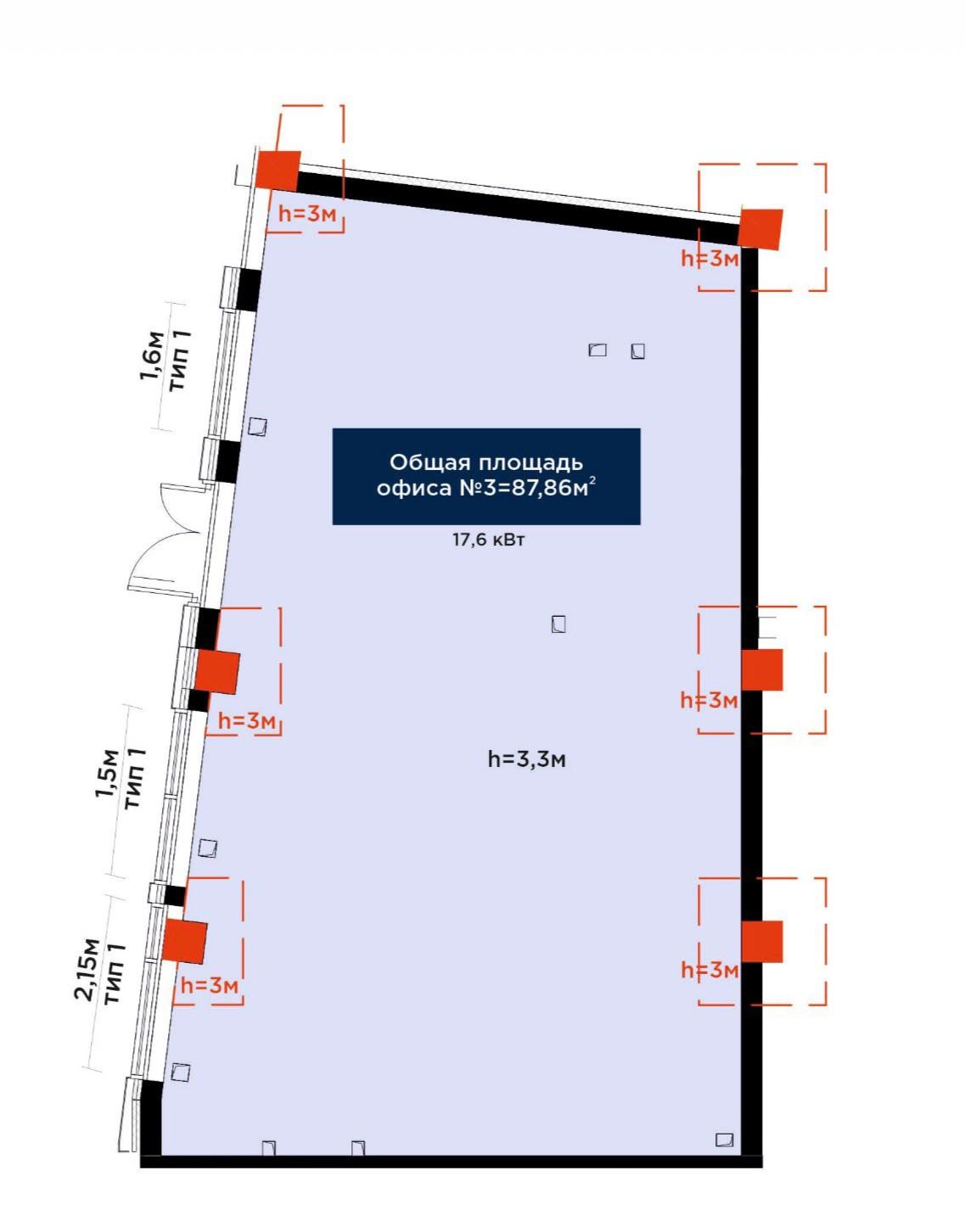 Коммерческое помещение 88.0 м², Астана