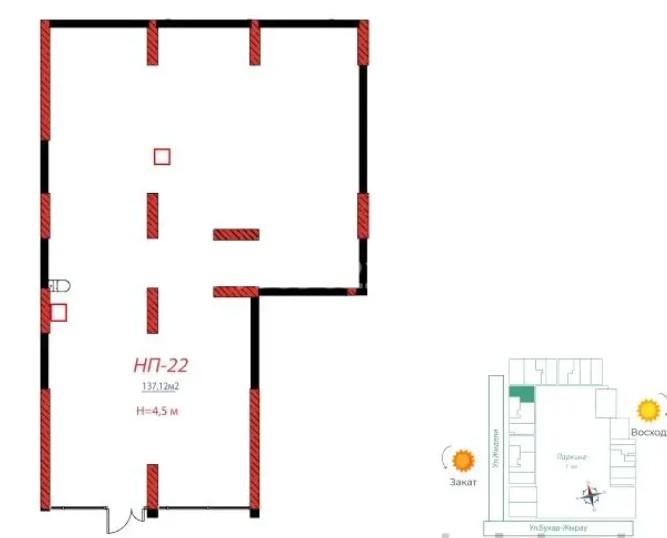 Коммерческое помещение 137.12 м², Астана